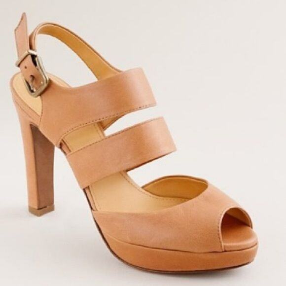 J. Crew Women's Collins Platform Peep Toe High Heels Pink Pumps Size 10 - Picture 1 of 5